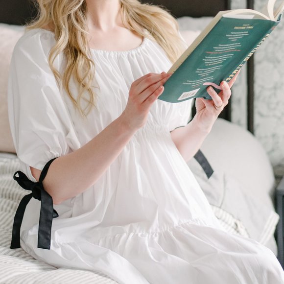 Eliza Faulkner White Puff Sleeve Cotton Dress - Size XS/ Small - Picture 6 of 12